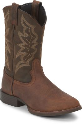 Justin Men's Buster III Round Toe Western Boots, 11 in.