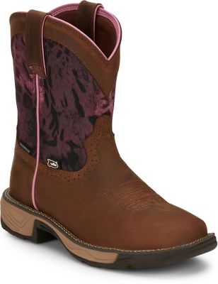 Justin Women's Rush 8 in. Camo Waterproof Square Soft Toe Work Boot
