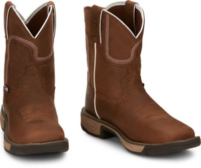 Image showing 6 th Justin Rush 8 in. Waterproof Square Soft Toe Work Boot