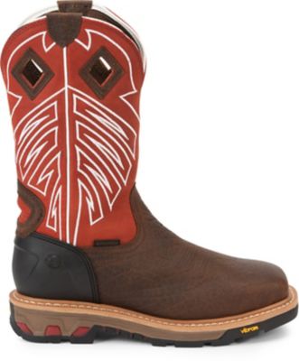 Image showing 4 th Justin Men's Roughneck 12 in. Waterproof Wide Square Steel Toe Work Boot