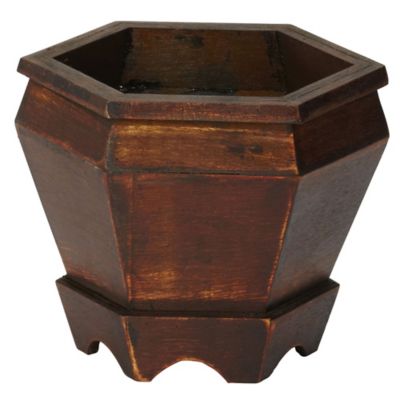 Image showing  Wooden Hexagon Decorative Planter (Set of 3), 507