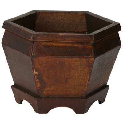 Image showing  Wooden Hexagon Decorative Planter (Set of 3), 507