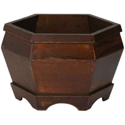 Image showing  Wooden Hexagon Decorative Planter (Set of 3), 507