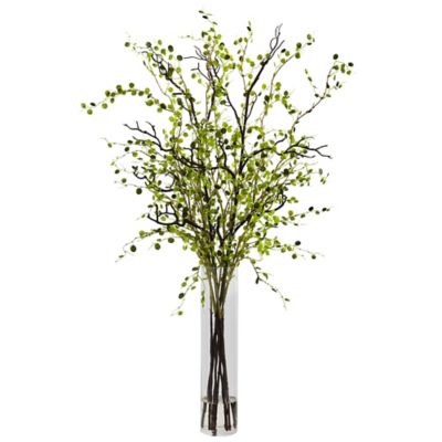 Nearly Natural 42 in. Night Willow Arrangement in Glass Vase