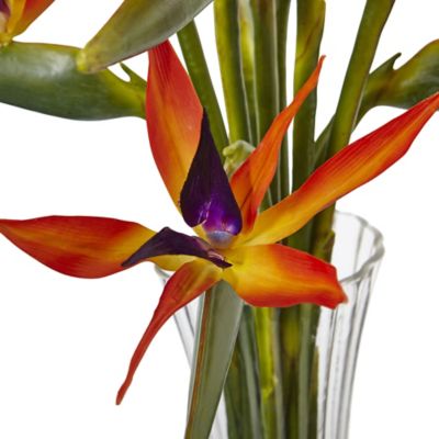 Image showing  32 in. Large Bird of Paradise Silk Flower Arrangement in Vase