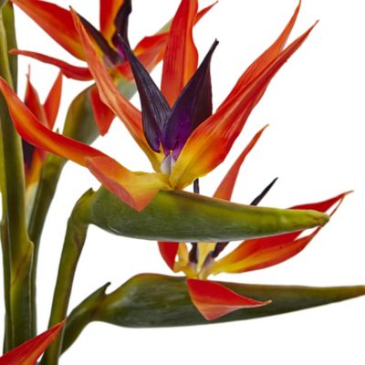 Image showing  32 in. Large Bird of Paradise Silk Flower Arrangement in Vase