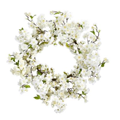 Nearly Natural 24 in. Artificial Cherry Blossom Wreath