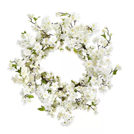 Nearly Natural 24 in Artificial Cherry Blossom Wreath Artificial Plants & Flowers