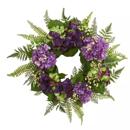 24" Almost Natural Hydrangea Berry Wreath 4230 Artificial Plants & Flowers