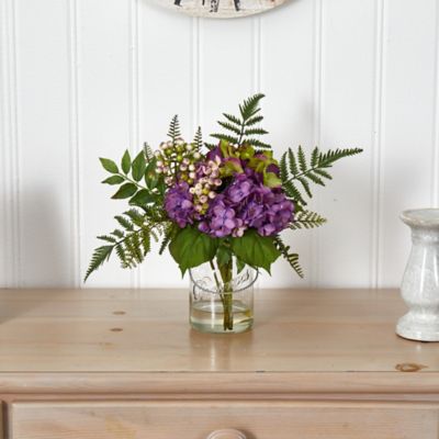 Image showing  14 in. Hydrangea and Berry Artificial Arrangement
