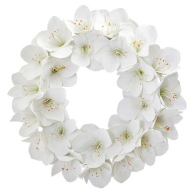 Nearly Natural 24 in. Amaryllis Artificial Wreath, 4257