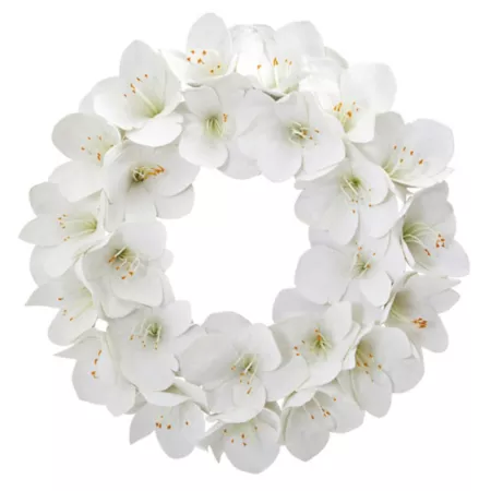 24" Almost Natural Artificial Amaryllis Wreath 4257 Artificial Plants & Flowers