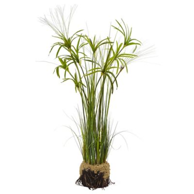 Nearly Natural 48 in. Papyrus Plant with Faux Soil