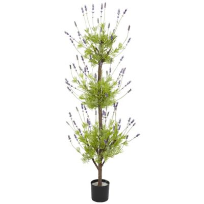Nearly Natural 4 ft. Lavender Topiary Silk Tree