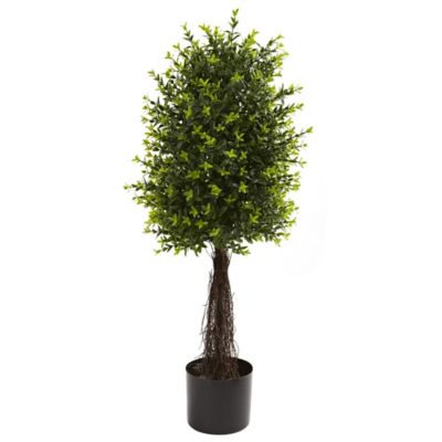 Nearly Natural 35 in. UV-Resistant Indoor/Outdoor Ixora Topiary Tree