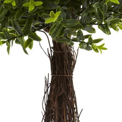 Image showing  35 in. UV-Resistant Indoor/Outdoor Ixora Topiary Tree