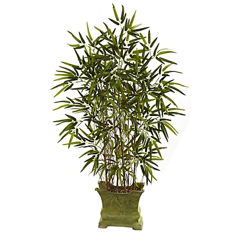 Nearly Natural 45 in. Bamboo Tree with Decorative Planter