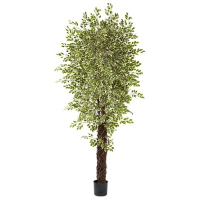 Nearly Natural 7.5 ft. Variegated Mini Ficus Silk Tree