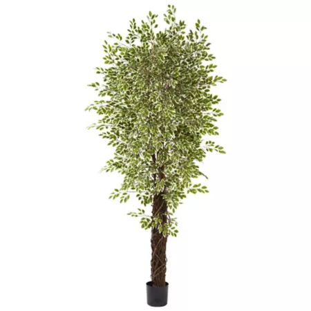 7.5 ft Almost Natural Variegated Mini Ficus Silk Tree Artificial Plants & Flowers