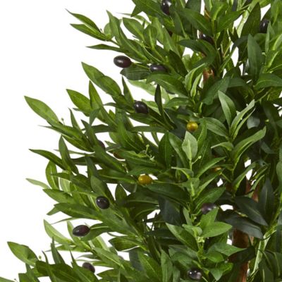 Image showing  35 in. Indoor/Outdoor UV-Resistant Artificial Olive Cone Topiary Tree