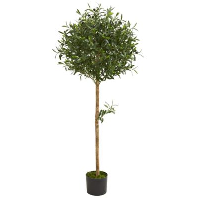 Nearly Natural 5 ft. Artificial Olive Topiary Tree