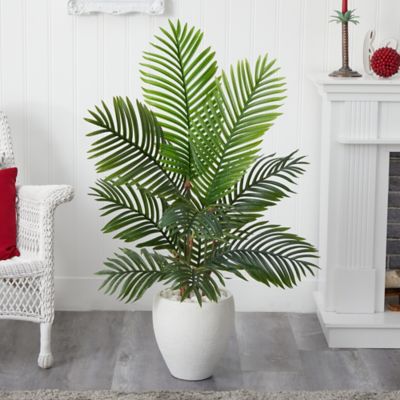 Image showing  4.5 ft. Artificial Paradise Palm Tree in White Planter