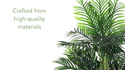 Image showing  5.5 ft. Artificial Triple Areca Palm Tree in Slate-Finish Planter