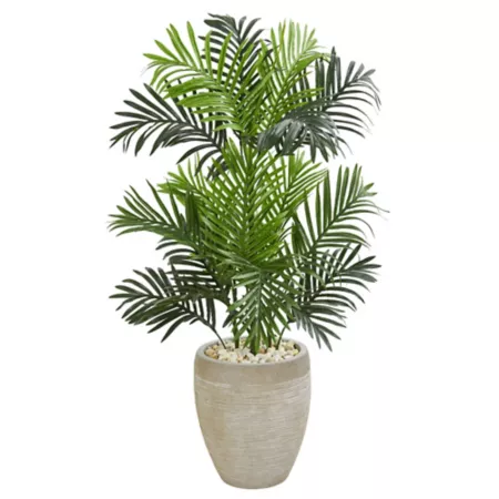 Nearly Natural 3.5 Foot Artificial Paradise Palm in Sand Color Planter Artificial Plants & Flowers