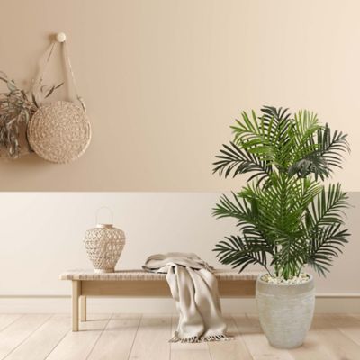 Image showing  3.5 ft. Artificial Paradise Palm Tree in Sand-Colored Planter