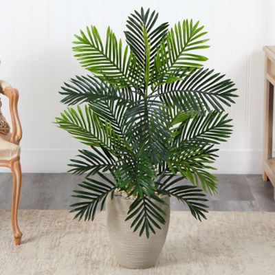 Image showing  3.5 ft. Artificial Paradise Palm Tree in Sand-Colored Planter