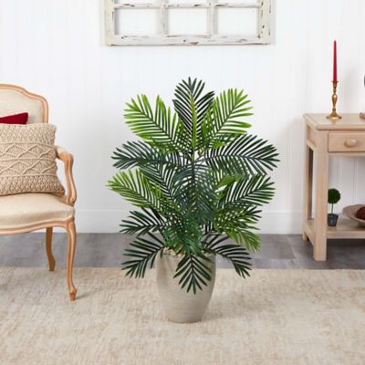 Image showing  3.5 ft. Artificial Paradise Palm Tree in Sand-Colored Planter