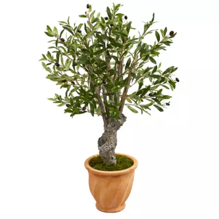 Almost natural 3 foot artificial olive tree in terracotta pot Artificial Plants & Flowers