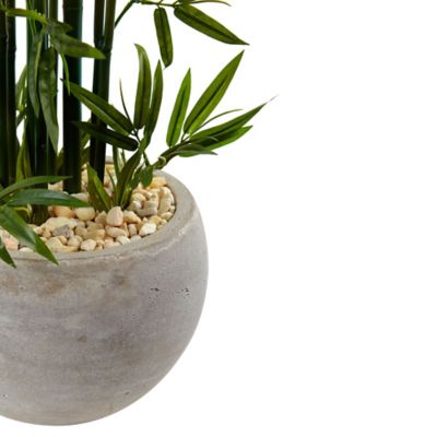 Image showing  4 ft. Artificial Bamboo Tree in Sand-Colored Bowl