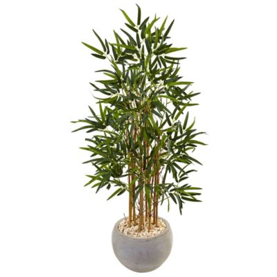 Nearly Natural 4 ft. Bamboo Artificial Tree in Sand Colored Bowl, 5802