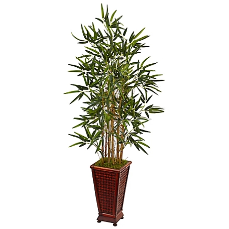 Nearly Natural 4.5 ft. Artificial Bamboo Tree in Decorative Planter