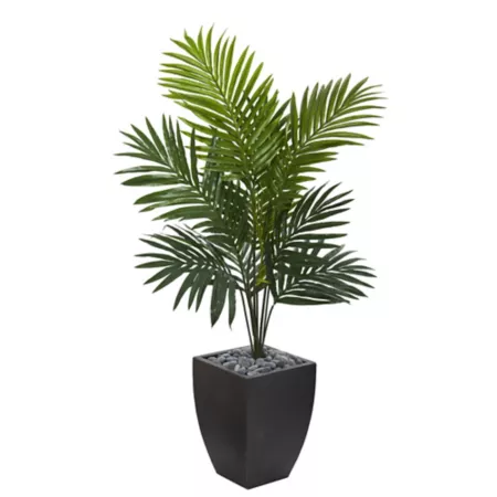 Almost Natural 4.5 Foot Artificial Kentia Palm Tree in Faded Black Planter Artificial Plants & Flowers