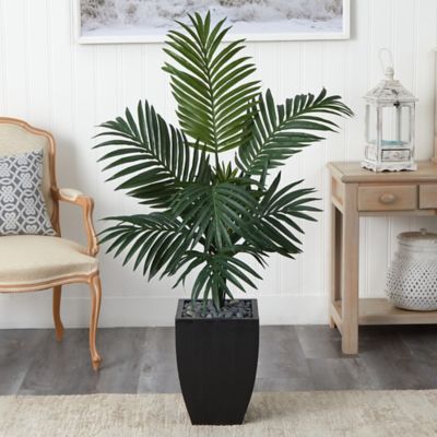 Image showing  4.5 ft. Kentia Palm Artificial Tree in Black Wash Planter