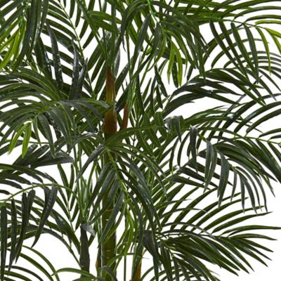 Image showing  5 ft. UV-Resistant Indoor/Outdoor Artificial Areca Palm Tree in White Planter