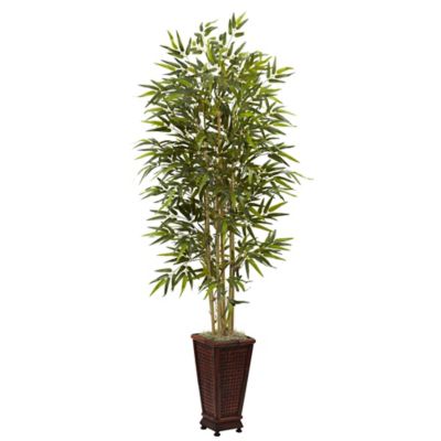 Nearly Natural 6 ft. Bamboo Tree in Decorative Planter
