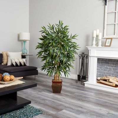 Image showing 6 th Nearly Natural 5.5 ft. Bamboo Plant with Decorative Planter