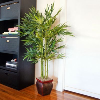 Image showing 7 th Nearly Natural 5.5 ft. Bamboo Plant with Decorative Planter