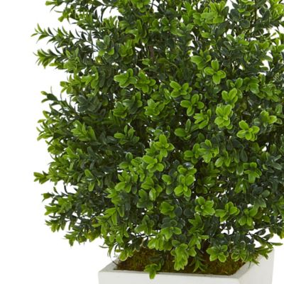 Image showing  33 in. Indoor/Outdoor Sweet Grass Artificial Plant in White Tower Planter