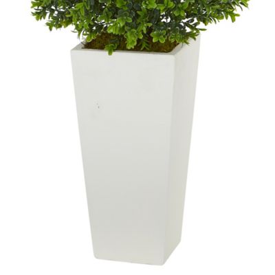 Image showing  33 in. Indoor/Outdoor Sweet Grass Artificial Plant in White Tower Planter