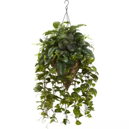 Almost natural 36 in Mixed green vegetables in a cone-shaped hanging basket Artificial Plants & Flowers