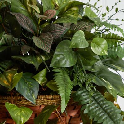 Image showing 5 th Nearly Natural 36 in. Vining Mixed Greens in Cone Hanging Basket