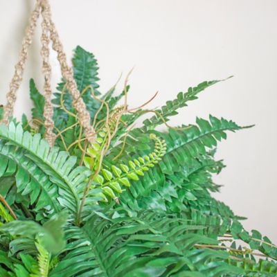 Image showing  29 in. Artificial Boston Fern Hanging Basket