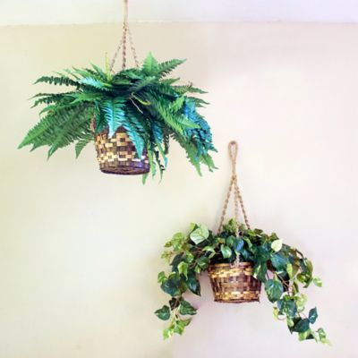 Image showing  29 in. Artificial Boston Fern Hanging Basket