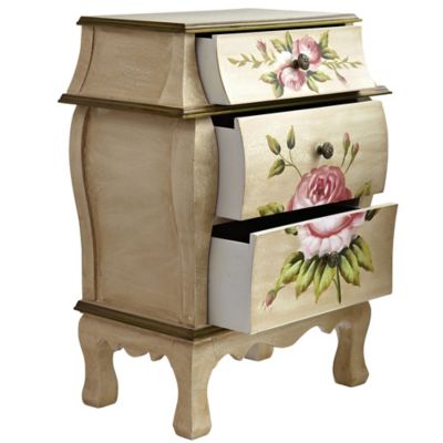 Image showing  Antique Night Stand with Floral Art