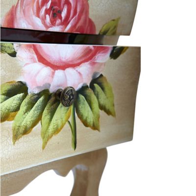 Image showing  Antique Night Stand with Floral Art