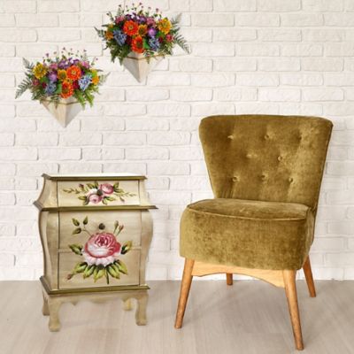 Image showing 6 th Nearly Natural Antique Night Stand with Floral Art